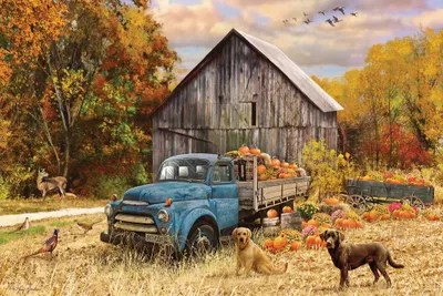 Fall Truck And Barn Canvas Artwork by Greg & Company iCanvas