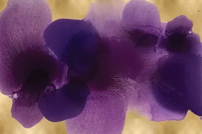 Free Form Purple On Gold Canvas Art Print by Hannah Carlson iCanvas