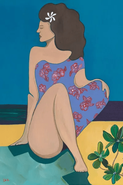 Woman In Purple On A White Sand Beach Can Canvas Print Hidden Hale