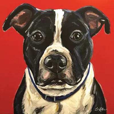 Pit Bull Canvas Wall Art by Hippie Hound Studios iCanvas
