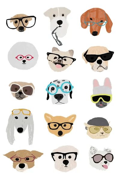 Dogs With Glasses Art Print by Hanna Melin iCanvas