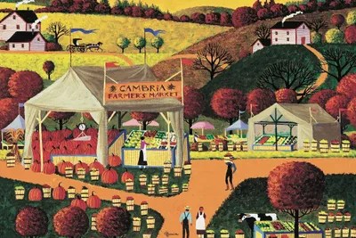 Cambria Farmers Market Canvas Print by Heronim iCanvas