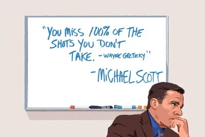 wayne gretzky michael scott quote Michael Scott Wayne Gretzky Illustration - Art Print | Holly Van Wyck