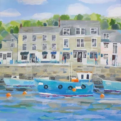 Padstow Harbour Canvas Artwork by Claire Henley iCanvas