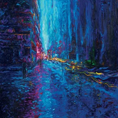 Waterfall Street Canvas Art Print by Iris Scott iCanvas