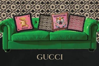 Gucci Couch And Pillows Canvas Print by Julie Schreiber iCanvas