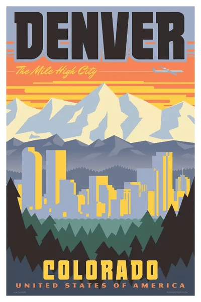 Denver Travel Poster Canvas Art by Jim Zahniser iCanvas