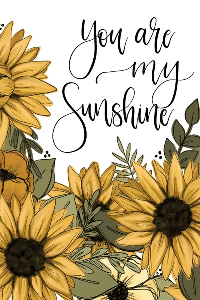 You Are My Sunshine Sunflowers Canvas Canvas Wall Art Katie Bryant