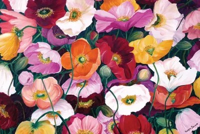 Cascade Of Poppies Canva Canvas Art Print Karin Dawn KelshallBest