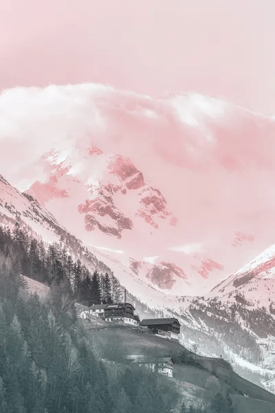 Pink Mountain Landscape Art Print by Karen Mandau iCanvas
