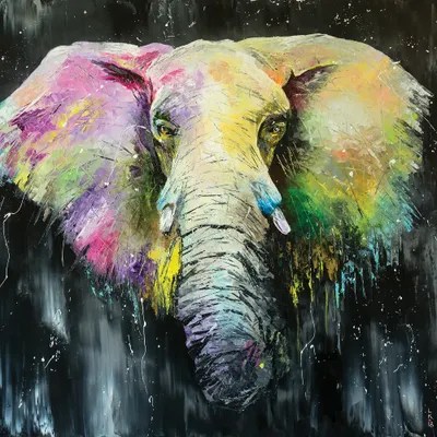 I'm The Elephant Canvas Wall Art by KuptsovaArt iCanvas
