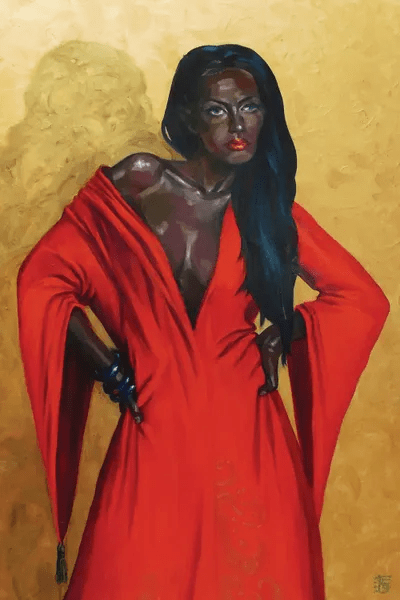 Lady In Red Art Print by Kateryna Bortsova iCanvas