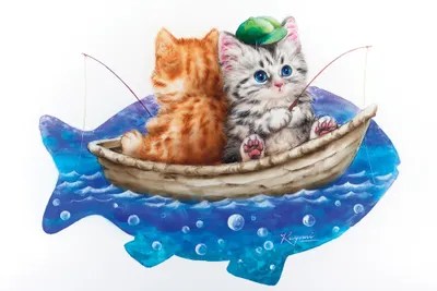 Fishing Buddies Canvas Print by Kayomi Harai iCanvas