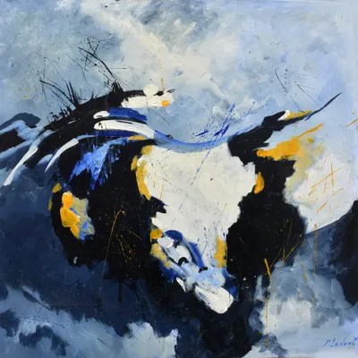 Abstract Bull Head Canvas Print by Pol Ledent iCanvas