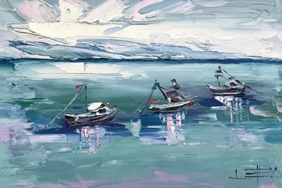 Capitola Fishing Boats Canvas Art by Lisa Elley iCanvas