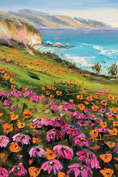 Big Sur Flowers Canvas Print by Lisa Elley iCanvas