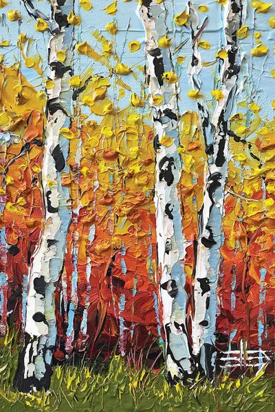 Three Birch Trees Canvas Wall Art by Lisa Elley iCanvas