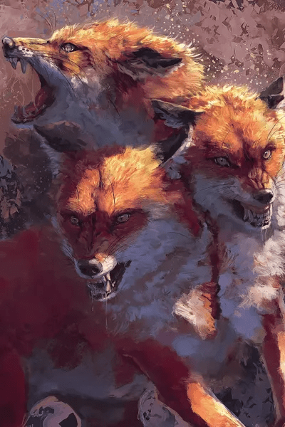Fox Cerberus Canvas Art Print by Louise Goalby iCanvas