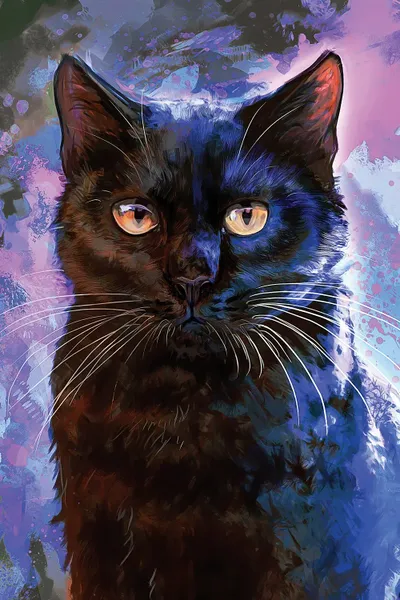 Black Cat Canvas Print by Louise Goalby iCanvas