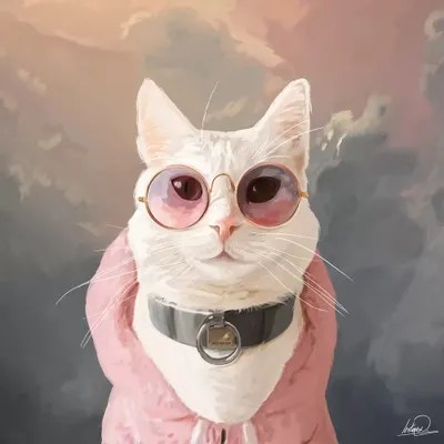 Fashion Portrait Cat Canvas Artwork by Lostanaw iCanvas