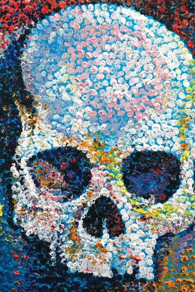 Pointillism Skull Canvas Art Print by Michael Creese iCanvas