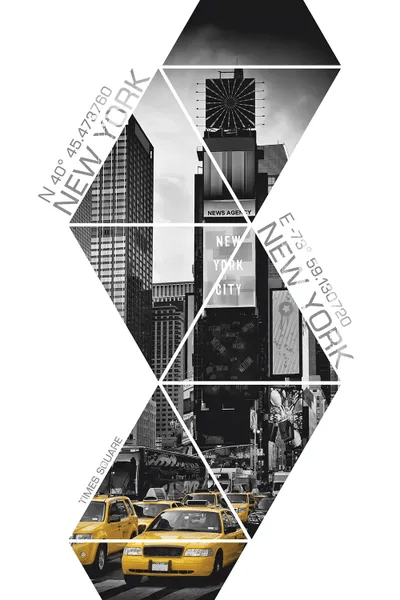 Coordinates NYC Times Square Canvas Print by Melanie Viola iCanvas