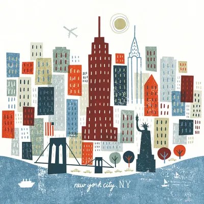 Colorful New York Canvas Artwork by Michael Mullan iCanvas