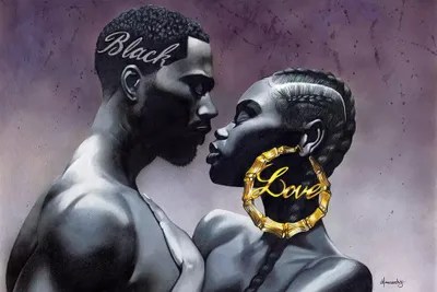 Black Love Canvas Wall Art by Manasseh Johnson iCanvas