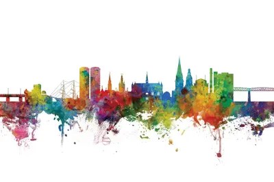 Dundee, Scotland Skyline Canvas Art by Michael Tompsett iCanvas