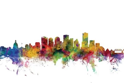 Edmonton, Canada Skyline Canvas Wall Art by Michael Tompsett iCanvas