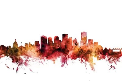 Edmonton, Canada Skyline Canvas Print by Michael Tompsett iCanvas