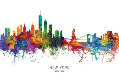 New York Skyline Canvas Art by Michael Tompsett iCanvas