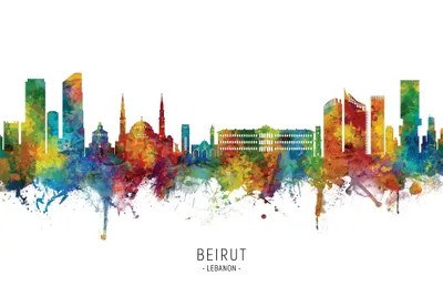 Beirut Lebanon Skyline Canvas Wall Art by Michael Tompsett iCanvas