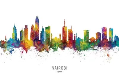 Nairobi Kenya Skyline Canvas Art by Michael Tompsett iCanvas