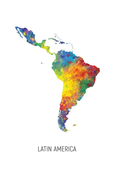Latin America Map Canvas Print by Michael Tompsett iCanvas