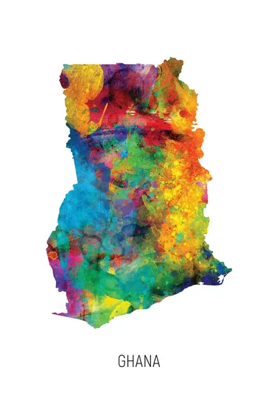 Ghana Map Canvas Art by Michael Tompsett iCanvas