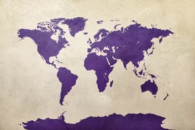 Weltkarte Lila World Map Purple Canvas Art by Michael Tompsett iCanvas
