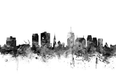 Christchurch, New Zealand In Black & Wh Art Print Michael Tompsett
