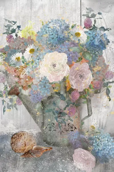 Bucket Of Flowers II Canvas Art by Nan iCanvas