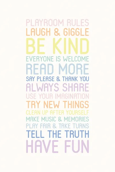 Pastel Playroom Rules Art Print by Nicole Basque iCanvas