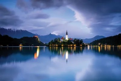 Lake Bled Blue, Bled, Slovenia Canvas Art Print Jim Nilsen iCanvas