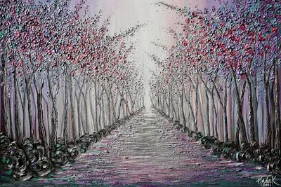 Fairytale Lane Original Multi Color Canvas Art Print Nada Khatib
