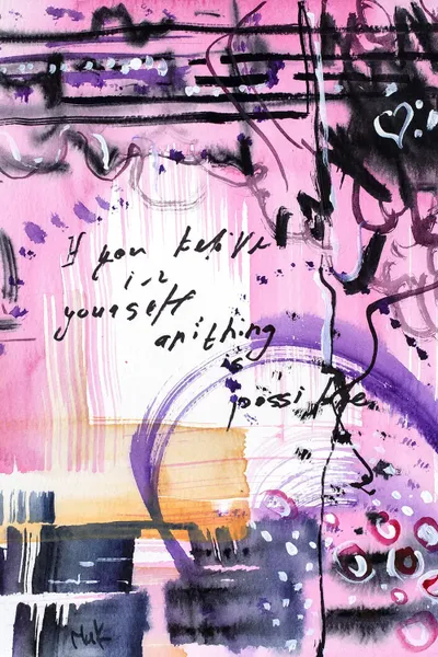 Pink Abstract Watercolor Canvas Art by Nataly Mak iCanvas