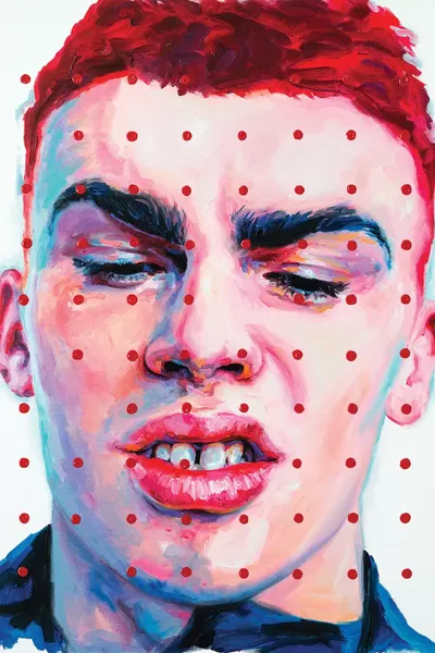 Red Dots Canvas Artwork by Oleksandr Balbyshev iCanvas