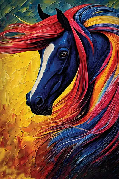 The Colorful Horse Art Print by OLena Art iCanvas