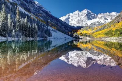 Maroon Bells Panorama Canvas Art Print by OLena Art iCanvas