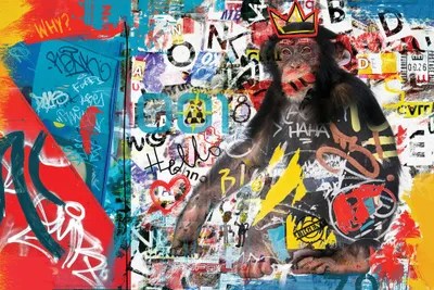 Monkey Street Art Canvas Art Print by Irena Orlov iCanvas