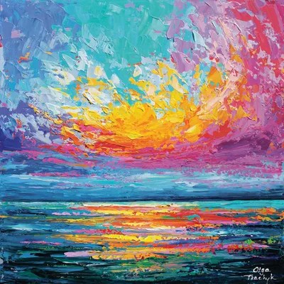 Pink Sunset Art Print by Olga Tkachyk iCanvas