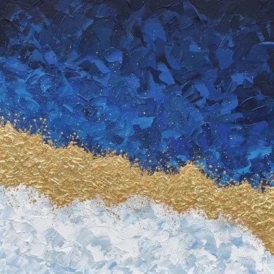 Navy And Gold Canvas Art by Olga Tkachyk iCanvas