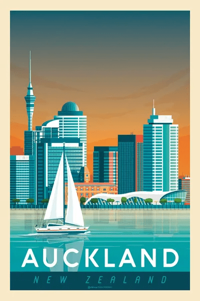 Auckland New Zealand Travel Canvas Wall Art Olahoop Travel Posters